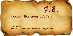 Fodor Bonaventúra névjegykártya